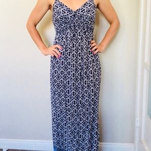 Flowy blue and white maxi dress!